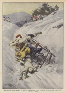 Sporty zimowe, podczas zawodów bobslejowych w Engadynie jakieś przewrócone i wysokie sanie?