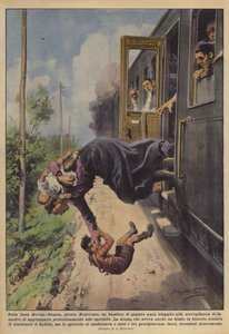 Na linii Bovino-Orsara, niedaleko Benevento, czteroletnie dziecko uciekło z?