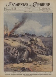 Kontratak Osi w Cyrenajce (litografia kolorowa) autorstwa Achille Beltrame