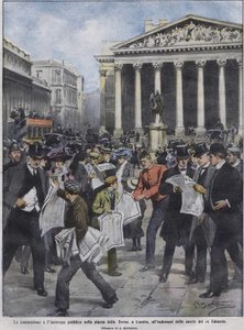Dzień po śmierci króla Edwarda VII, dzień po śmierci króla Edwarda VII. Ilustracja autorstwa Achille Beltrame. maj 1910. autorstwa Achille Beltrame