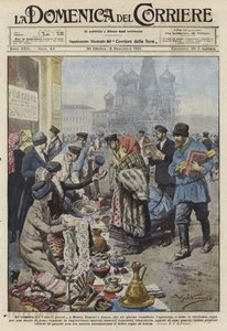 W porewolucyjnej Rosji bogacze są zmuszeni do sprzedawania swoich rzeczy autorstwa Achille Beltrame