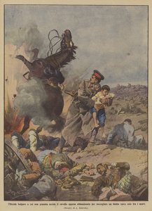 Bułgarski oficer, któremu granat zabija konia właśnie porzuconego, by odebrać dziecko?