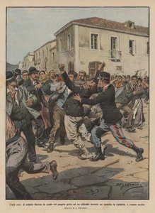 Pokorni bohaterowie, żołnierz Baron osłania oficera klatką piersiową podczas zamieszek?