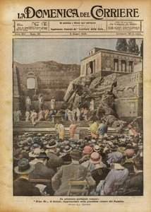 Malownicze rzymskie widowisko Edyp, król Sofoklesa, reprezentowane we wspaniałej scenerii Palatynu autorstwa Achille Beltrame