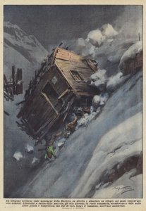 Nocny huragan w górach Bawarii rozerwał i zniszczył schronienie w którym? autorstwa Achille Beltrame