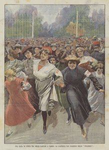 Wyścig biegowy wśród tysiąca Sartine w Paryżu, wyjazd z Ogrodu Tuileries
