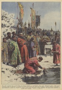 Jedna z najbardziej charakterystycznych ceremonii prawosławnego świata, błogosławieństwo wód autorstwa Achille Beltrame