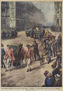 Oryginalna parada podczas uroczystości Lord Mayor w Londynie, procesja historii transportu autorstwa Achille Beltrame