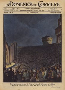 Spektakularny wieczór tłumów w Castello Sforzesco w Mediolanie podczas występów?