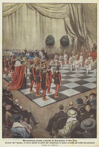 Wyjątkowa gra w szachy w Metropolitan w Nowym Jorku autorstwa Achille Beltrame