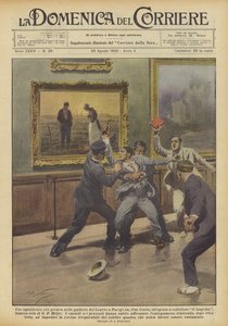 Czy nagle jakiś obłąkany mężczyzna, który chodził po galeriach Luwru w Paryżu? autorstwa Achille Beltrame