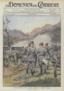 Vittorio Emanuele III w polu, żołnierz wśród żołnierzy Włoch autorstwa Achille Beltrame