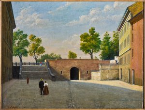 Porta Bologna w Modenie (olej na płótnie) autorstwa Achille Boschi
