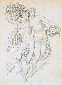 Psyche i Kupidyn, c1820-1857 autorstwa Achille Devéria