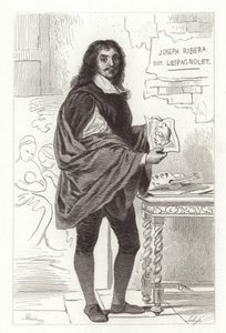 Jusepe de Ribera, hiszpański malarz znany również jako Jose de Ribera, Giuseppe Ribera i Joseph Ribera autorstwa Achille Devéria