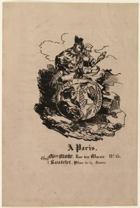 Medalion z portretem Fausta i Marguerite, arkusz wydawcy z Fausta autorstwa Achille Devéria