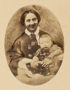[Portret Marie Devéria z synem]. autorstwa Achille Devéria