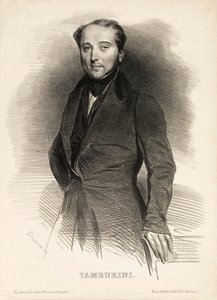 Portret śpiewaka operowego Antonio Tamburini 1800-1876, autorstwa Achille Devéria