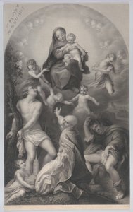Madonna św. Sebastiana, z Dziewicą z Dzieciątkiem, otoczona aniołami, zm..., 1847. autorstwa Achille Désiré Lefèvre