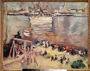 Wejście korwety do portu w Antwerpii Obraz Othona Friesza (1879-1949) 1906 Zbiory prywatne