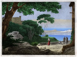 Jezioro Albano. (grafika, ok. 1820)
