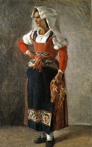 Portret chłopa z okolic Rzymu (olej na papierze)