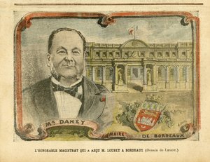 Ilustracja Achille Lemot (1846-1909) w Le Pelerin, 07.05.05 - Honorowy Sędzia, który przyjął M. Loubet w Bordeaux - Architektura Urbanizm, Prezydent Republiki, Bordeaux - Burmistrz, Daney Alfred (1832-1911) autorstwa Achille Lemot