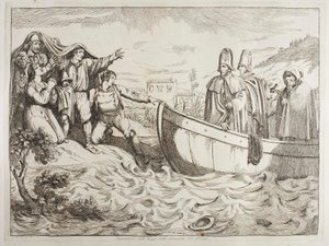Lądowanie nad Tybrem autorstwa Achille Pinelli