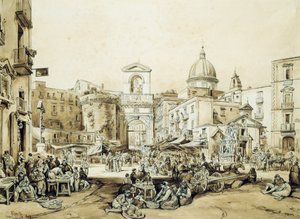 Porta Capuana w Neapolu, Achille Vianelli (1803-1894), sepia, 43x60,5 cm