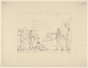 Kupowanie substytutu na północy podczas wojny od Confederate War Etchings, 1861-63.
