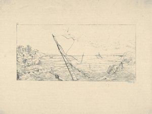 Kamienna blokada przy Charleston w Południowej Karolinie z Confederate War Etchings, 1861-63.