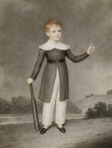 Portret Edwarda Currie trzymającego kija do krykieta, 1830 autorstwa Adam Buck