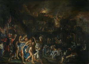 Pożar Troi autorstwa Adam Elsheimer