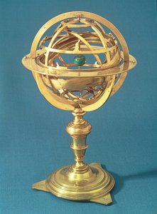 Sfera armilarna wykonana w systemie ptolemejskim, Rzym, 1648 (mosiądz) (patrz także 259557)
