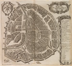 Mapa Moskwy. Od: Powiększony opis Newe Moskwy..., 1656. autorstwa Adam Olearius