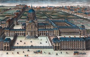 Królewski Klasztor Val-de-Grace (Val de Grace), zbudowany przez Annę Austriaczkę, królową Francji - Grawerowanie 1660 przez Adama Perelle (1640-1695)