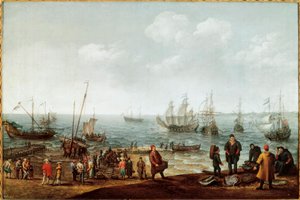 Plaża z rybakami