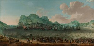 Zwycięstwo nad Hiszpanami w pobliżu Gibraltaru przez flotę dowodzoną przez admirała Jacoba van Heemskercka, 25 kwietnia 1607 autorstwa Adam Willaerts