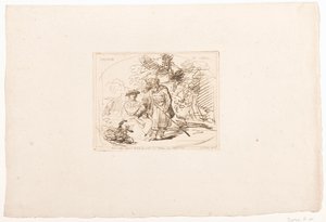 Juda daje Tamar swój sygnet Tamar et Judas (tytuł na obiekcie) Sześć rycin według rysunków Rembrandta, przechowywanych w Hofbibliothek w Wiedniu (tytuł serii) Sześć estampes gravées d