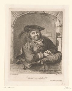 Portret Ferdynanda Bola w oknie autorstwa Adam von Bartsch