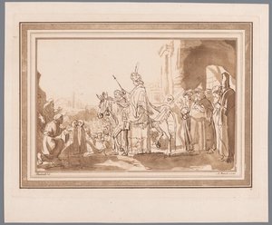 Salomon jadący na osiołku Dawida Ryciny wg rysunków Rembrandta przechowywane w Hofbibliothek w Wiedniu (tytuł serii) Recueil d