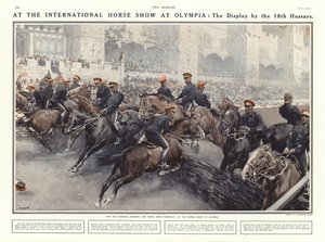 Pokaz 18 Huzarów na Międzynarodowym Pokazie Koni w Olimpii, Londyn, 1914 autorstwa Addison Thomas Millar