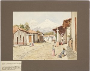Wulkan Orizaba lub Citlaltépetl - Star Mountain - Veracruz, Meksyk (akwarela) autorstwa Adela Breton