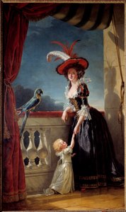 Portret u stóp Ludwiki Elżbiety z Francji (córki Ludwika XV) księżnej Parmy (1727-1759) i jej syna Don Ferdynanda (1751-1802) Obraz Adelaide Labille Guiard (1749-1803) 1788 Nd. 2,72x1,6 m²