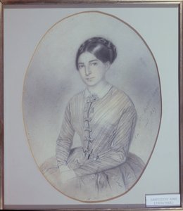 Portret pośmiertny Leopoldine Hugo (1824-43) 1847 (rysunek) autorstwa Adele Julie Hugo