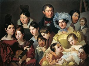 Rodzina Malatesta w 1835 r. autorstwa Adeodato Malatesta, olej na płótnie