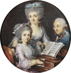 Adelaide Labille-Guiard - Portret matki i ojca z córką przy klawesynie autorstwa Adelaide Labille Guiard