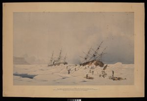 H.M.S. Phoenix i The Breadalbane w chwili, gdy ten ostatni został zmiażdżony i zatopiony... autorstwa Admiral Edward Augustus (after) Inglefield