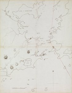 Mapa portu w Rio de Janeiro, Brazylia, ok. 1849 (pióro, tusz)