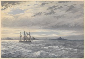 HMS "Daphne" u Przylądka Horn, 28 maja 1852 r. (akwarela) autorstwa Admiral Sir Edward Gennys Fanshawe